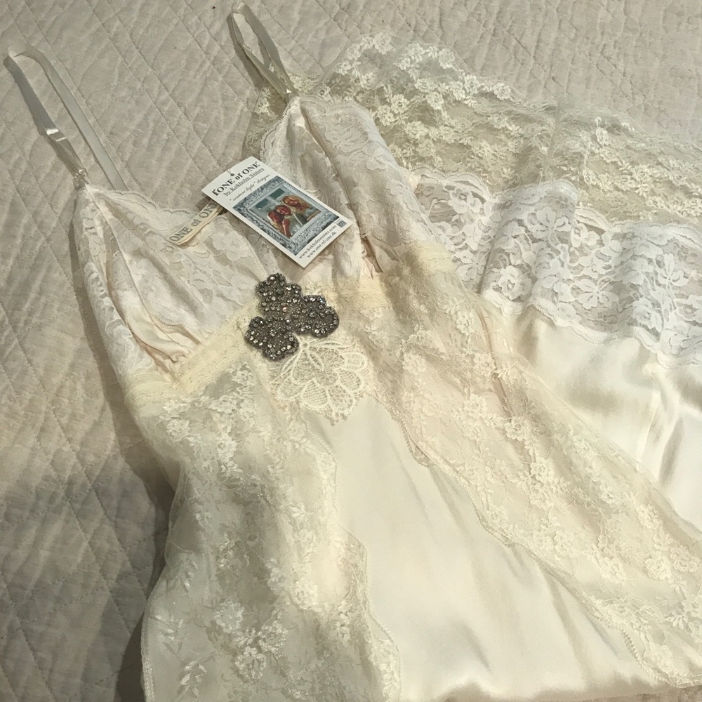 NWT Satin & lace nightgown